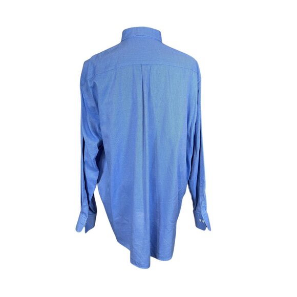 Peter Millar Men's Nanoluxe Blue Long Sleeve Button Down Shirt 2XL - Picture 6 of 10